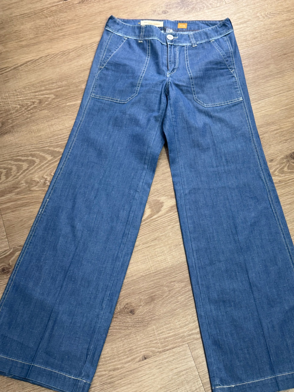 Anthropologie PILCRO No. 04 Blue Chambray Straight Leg Pants